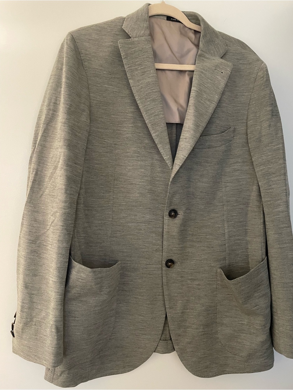 Men's Italian  Green Knit Blazer - Lightweight Two-Button Casual  Jacket